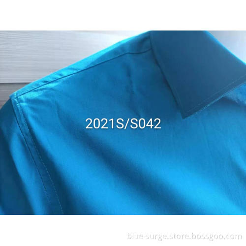 Solid Color Blue Breathable No Pilling Men's Shirts